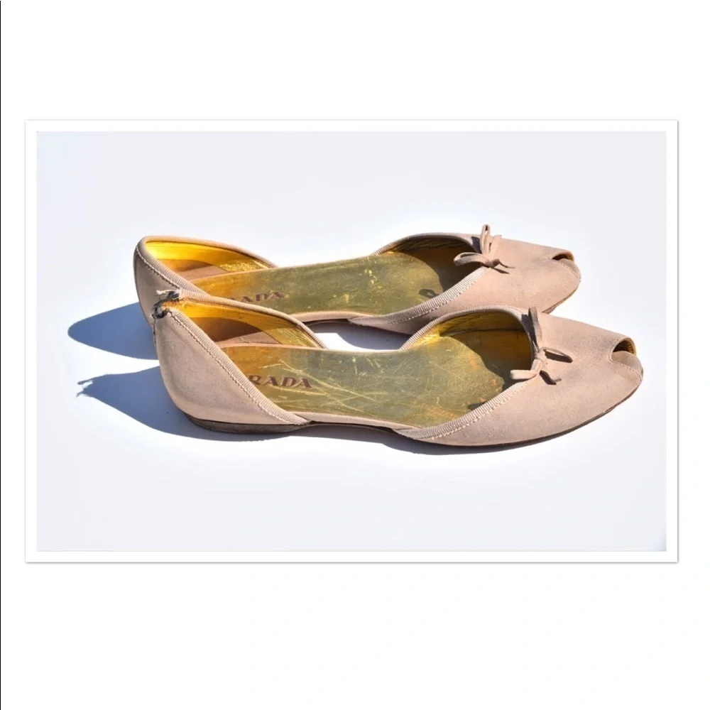Prada peep toe d'Orsay flats